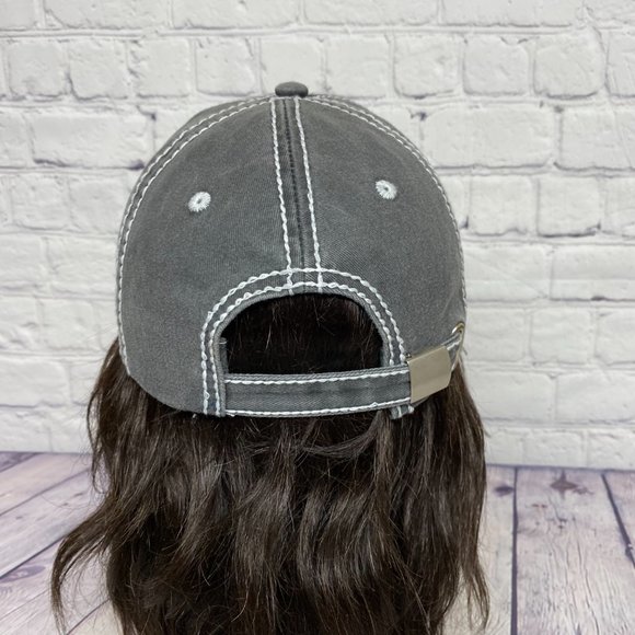 Cancun Mexico Hat Cap Strap Back Faded Gray Dive Yacht Club Patch One Size Beach - Picture 3 of 10